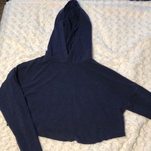 Navy Blue Crop Hoodie